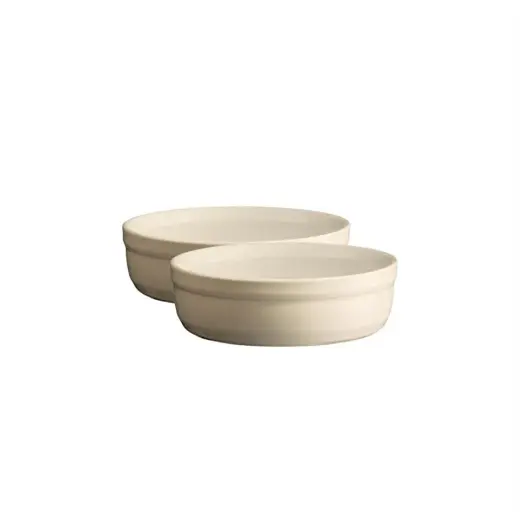 Emile Henry Fırın Kabı Yuvarlak Creme Brulee 2 Li Set Ekru/clay
