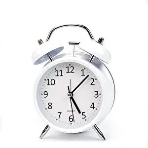 Valkyrie 16cm Büyük Boy Akar Saniyeli Alarm Çalar Saat - Nostaljik Masa Saati Beyaz