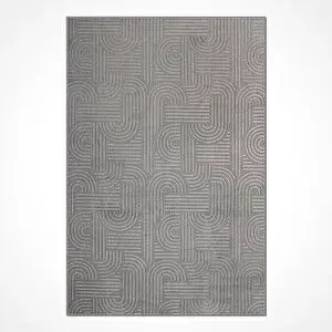 Crea Halı Antrasit Kaymaz Taban Yolluk Halı - Yıkanabilir Ln9005 80x200 cm