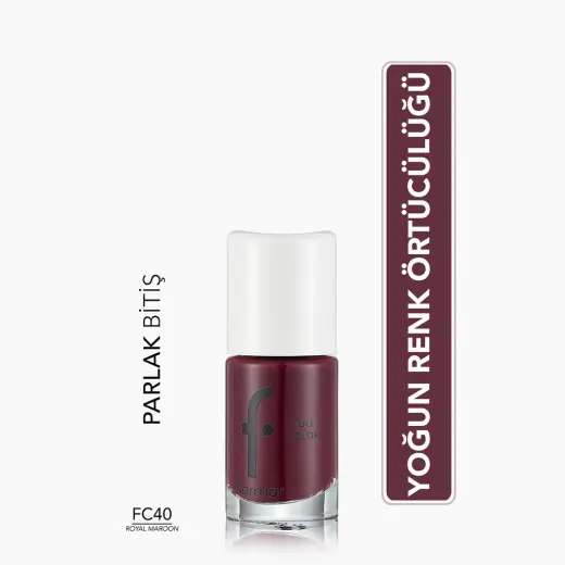 Flormar Full Color Ekstra Yoğun Pigmentli Oje FC40 Royal Maroon