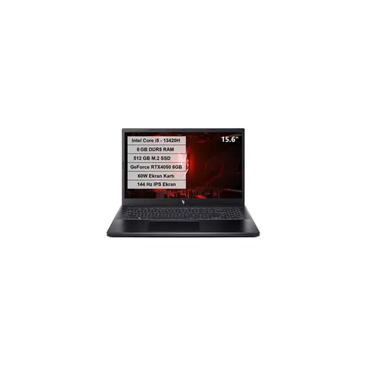 Acer Nitro V 15 Intel Core i5 13420H 8 GB 512 GB SSD Rtx 4050 6 GB Freedos 15.6" FHD IPS Taşınabilir Bilgisayar NH.QNBEY.001