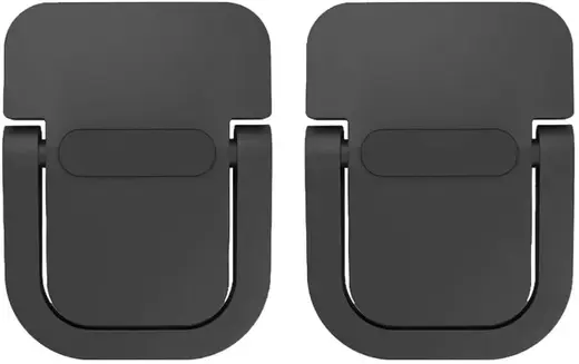Polham Metal 2 adet 5 MM 3M Yapışkanlı Katlanabilir Ultra Mini Laptop Standı,Portatif Taşınabilir Siyah