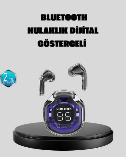 Enc - 21 - Mikrofonlu Kablosuz Kulaklık Dokunmatik Kontrol Ve Led Ekran - Kmrsfres - Şarj Kutulu