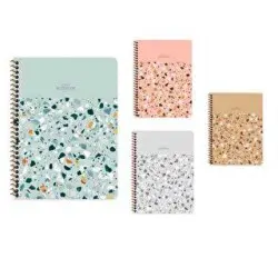 Keskin Color Terazzo Defter Çizgili Plastik Kapak Spiralli A4 80 Yaprak