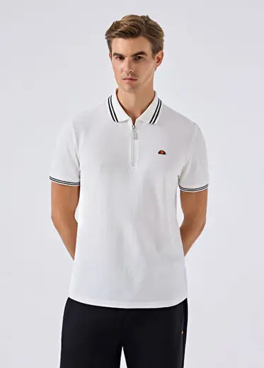 Kırık Beyaz Polo Yaka Kısa Kollu Erkek T-shirt 6SM5051-OF