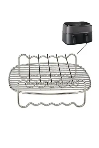 Philips 3000 Serisi Çift Hazneli Airfryer Na350/00 9 Lt Yağsız Fritöz Izgara Teli Ve 5 Adet Şiş