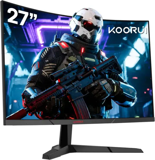 KOORUI 27 inç oyun monitörü QHD (2560 x 1440) | 180 Hz ekran | 1 ms | Adaptive-Sync | HDMI ve DP kablosu | VESA uyumlu