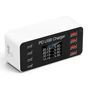 Powermaster PM-26056 8 Port Dijital Şarj İstasyonu 4xUSB+4xPD