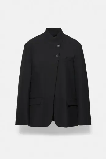 Siyah kruvaze blazer