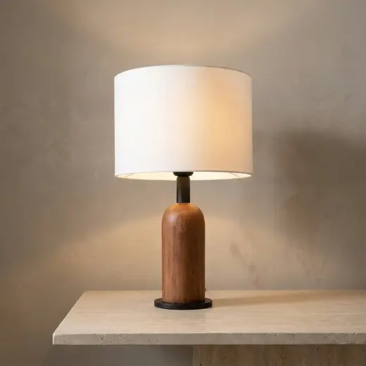 Ahşap Gövdeli Modern Abajur