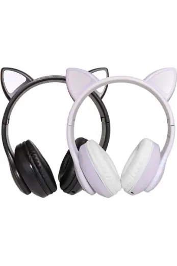 STN-28 LED Kedi Kulaklı Bluetooth Kulaklık | TF Kartlı Müzik Çalma | 7 Saat Pil Ömrü | Multimedya Kulaklığı
