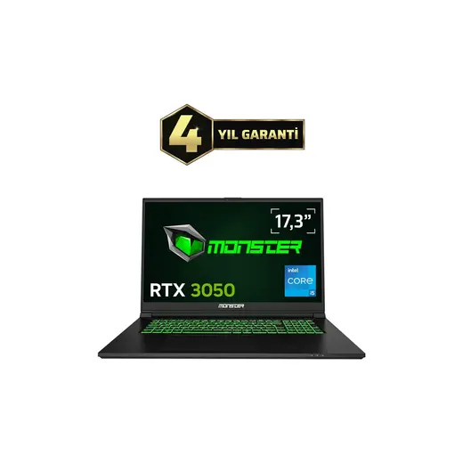 Monster Abra A7 V15.5.6 Intel Core i5 13500H 8 GB RAM 500 GB SSD 4 GB RTX 3050 FreeDOS 17,3" 144 Hz Oyun Bilgisayarı