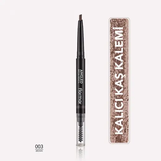 Flormar Angled Ucu Açılı ve Kıl Fırçalı Kaş Kalemi 003 Brown