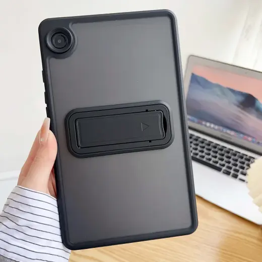 Five-E Samsung Galaxy Tab A9 Plus 11 Inc 2023 Uyumlu Yatay Stand Olabilen Antishock Köşe ve Kamera Korumalı Arka Yüzeyi Mat Threxi Kılıf SM-X210 SM-X216 SM-X218