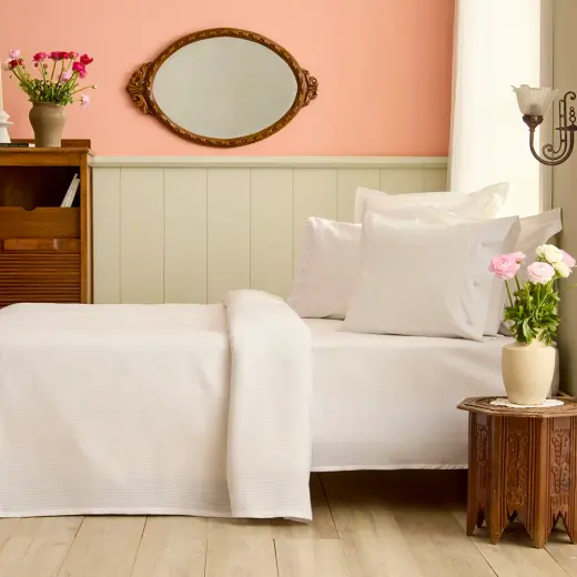 Karaca Home Rivora Nish Set Çift Kişilik Pike Takımı Beyaz