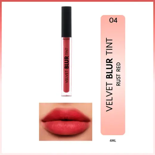 Note Velvet Blur Tint Kadife Bitişli Nemlendirici Mat Ruj 04 Rust Red