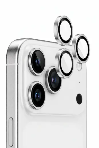 Apple iPhone 17 Pro / 17 Pro Max Uyumlu Kamera Lens Koruyucu Gümüş