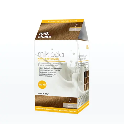 milk_shake Milk Color Eko Kalıcı Saç Boyası Seti 7 Orta Kumral