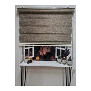 Bambu Raks Kahverengi Zebra Perde 70x260 cm