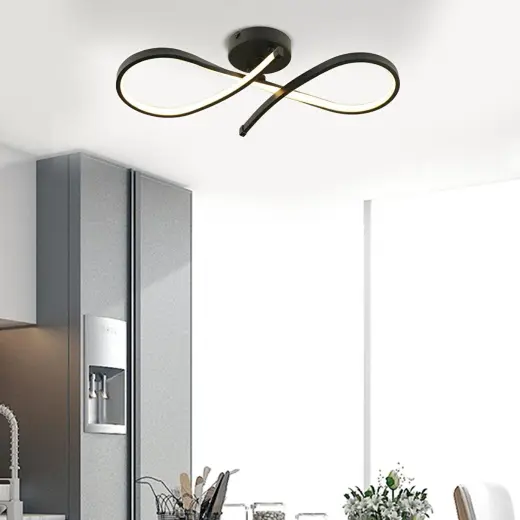 Apliqa Vetto Siyah 38 Watt Plafonyer 3 Renkli Ledli Modern Mutfak Banyo Led Salon Sarkıt Avize