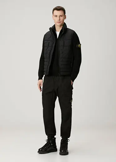 Regular Tapered Fit Siyah Kargo Pantolon