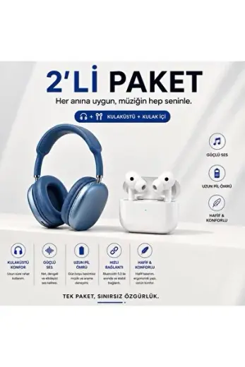 Pro 2 Ios Android Uyumlu Kablosuz Bluetooth Kulaklık Kulakiçi Kulaklık Paketi