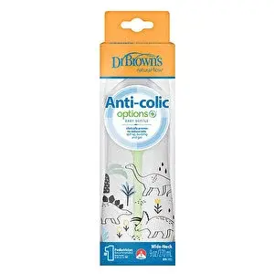 DB 91010 270 ml PP Geniş Ağız Anti-Kolik Options+, Dinozor Desenli, Tekli pak