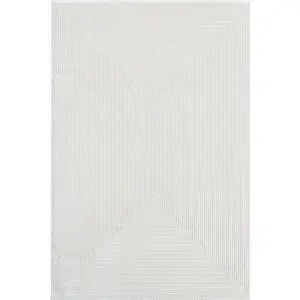 Karmen Halı Merit Mr009a Krem Halı Geometrik Detaylı İnce Yumuşak Akrilik Modern Salon Oturma Odası Halısı 100x300 cm