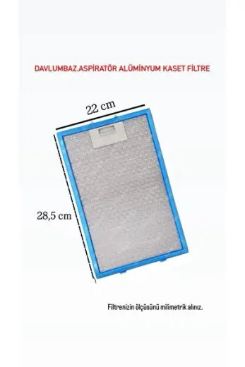 Oscar T5669 Duvar Tipi Davlumbaz 22x28,5 cm Alüminyum Yağ Filtresi