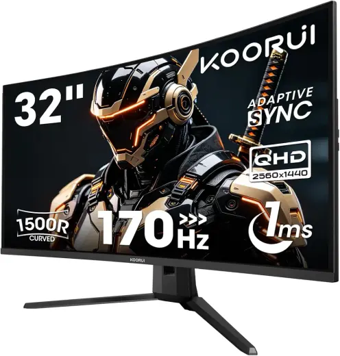 Koorui G3221SC 31.5" 170Hz 1ms QHD Curved Gaming Monitör – 2560x1440, VA Panel, FreeSync, HDMI DisplayPort