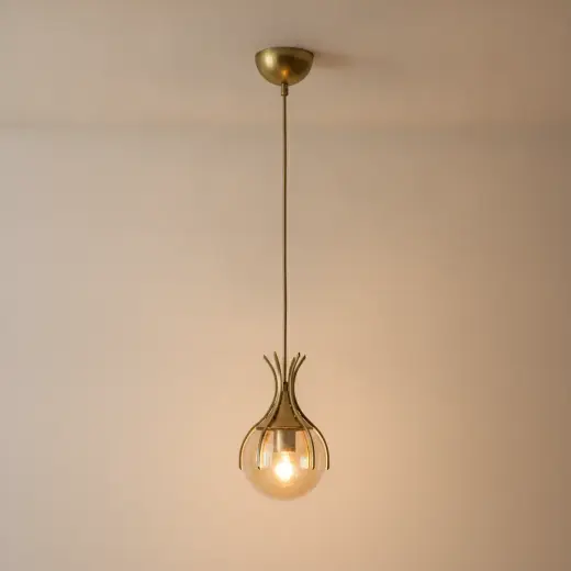 Tekli Camlı Sarkıt Eskitme Modern Avize