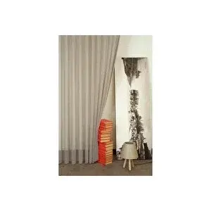 Vivense Kirçilli Keten Seyrek Pi̇le Tül Perde, Gri̇, 150x260