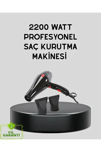 Profesyonel 2200W Fön Makinesi – Ac Motorlu, Hızlı Kurutma, Hafif Tasarım