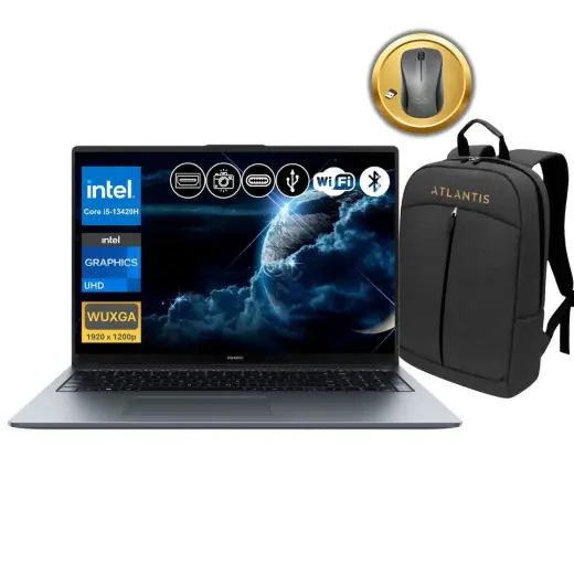 Huawei MateBook D16 i5-13420H 16 GB RAM 512 GB SSD 16" IPS FDOS Notebook+ Çanta&Mouse (MCLG-W5651 A9)