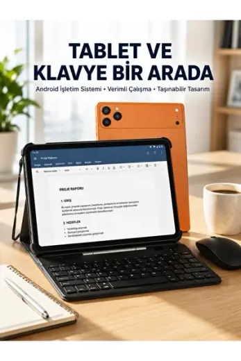 Android Tablet Klavye Kılıflı Dokunmatik Ekran Günlük ve Profesyonel Kullanım - LSNTKN-RS493