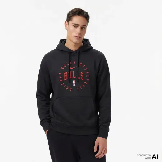 Nike Chicago Bulls Erkek Siyah Günlük Sweatshirt