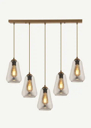 Fizz 5'li Sıralı Avize Eskitme (75x90 cm)