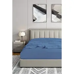 Soley | Jersey | %100 Pamuk Tek / Çift Kişilik Lastikli Çarşaf İndigo