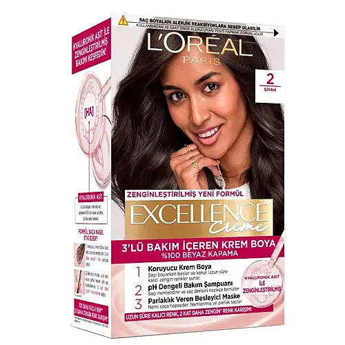 Loreal Paris Excellence Creme Saç Boyası 2 - Siyah
