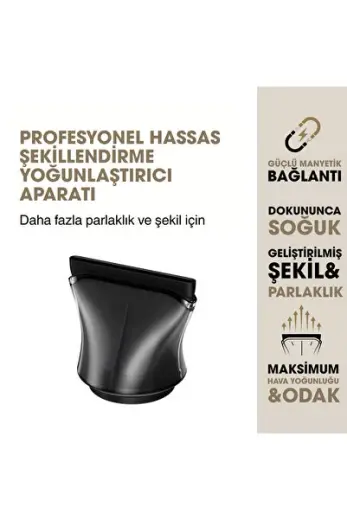 Profesyonel Hassas Şekillendirici Konsantre Başlık 66 mm Siyah