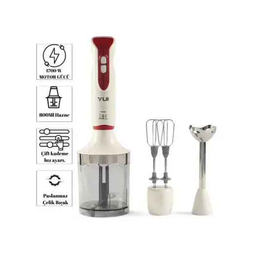 Yui M52 Midiblender 1700W Paslanmaz Çelik 800 ML Kapasite