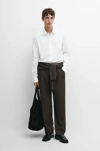 Regular fit %100 keten gömlek