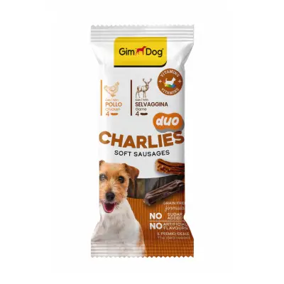GimDog Charlies Duo Tavuklu ve Av Etli Yumuşak Köpek Ödül Maması 60gr