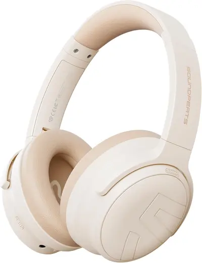 SoundPEATS Space Pro Hi-Res LDAC Bluetooth 5.4 TWS Kablosuz Kulak üstü Kulaklık Bej