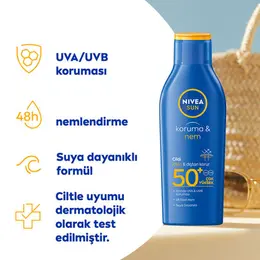 Nivea Sun SPF50 Koruma ve Nemlendirici Güneş Koruyucu Losyon 200 ml 2