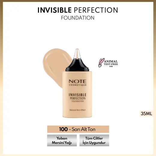 Note Invisible Perfection Fondöten 100 Sarı Alt Ton