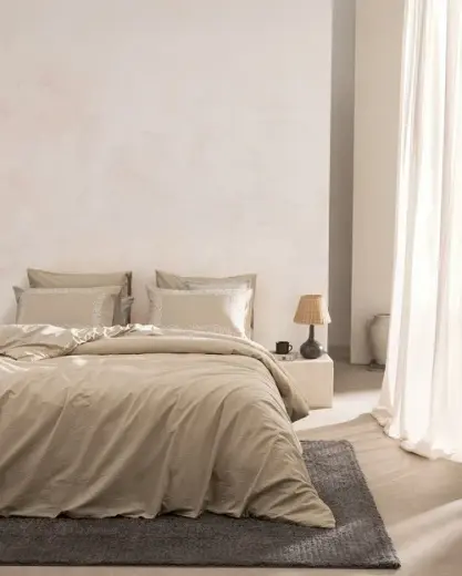 Linda Tek Kişilik Nakışlı Yıkamalı Gofre Nevresim Takımı