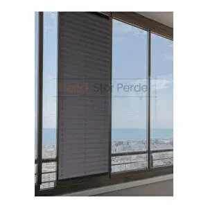 Trend Stor Perde Antrasit Blackout Plise %100 Işık Karatma Katlanır Cam Balkon Perdesi - Salon Perdesi-003 30x150 cm