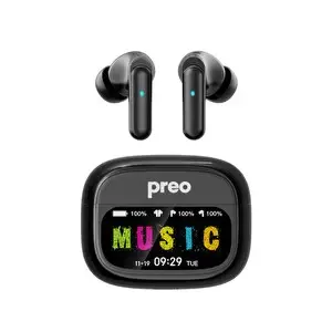 Preo MS45 ANC LCD Display Tws Kablosuz Kulaklık Siyah