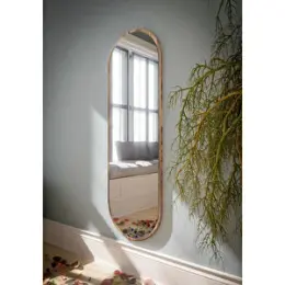 Nysamo 120 Cm Ceviz Oval Duvar Salon Antre Hol Koridor Mutfak Banyo Ofis Aynası 3